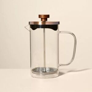 Hearth & Hand NWT French Press Coffee Maker 4 Cups Glass & Stainless Steel